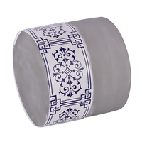 Pot à bougie en ciment à motif de porcelaine bleue et blanche de style chinois