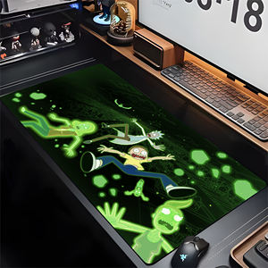 Tapis de souris de jeu XXL pour joueurs américains, motif scientifique fou et enfant, design Portal et Alien, 90x40 - Product Image 3