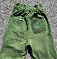 Écussons de broderie en chenille personnalisés OEM pantalon de survêtement Baggy à jambe droite et large avec slogan pantalon évasé vintage délavé à l'acide pour hommes