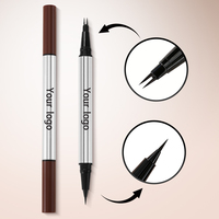 Crayon à sourcils liquide imperméable et résistant à la transpiration, double embout, vente en gros, marque privée