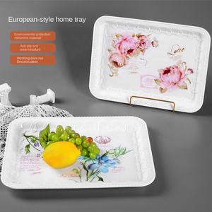 Juego de servir de boda de flores rosas, diseño personalizado, Gran bandeja rectangular de melamina blanca elegante, individual para alimentos, precio de fábrica al por mayor - Product Image 3