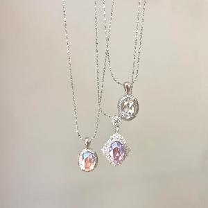 Collier pendentif exquis en argent pur S925 entièrement serti de diamants, avec fermoir compact en forme de cœur, polyvalent, platine - Product Image 1