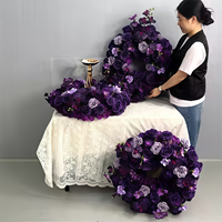 Centres de table à fleurs d'excellente qualité en gros Roses violettes en soie pour la décoration de restaurant