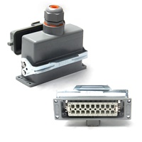BYLJQ HDC HE Series Capot de protection robuste pour connecteur, insert de boîtier à verrouillage unique, 6-32 broches, IP65, pour fiche industrielle sur PCB