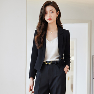 2025 mujeres de gama alta diseño único estilo corto nueva colección Primavera otoño abrigo Casual botón decoración sólido no tejido - Product Image 6