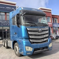 Camion tracteur d'occasion bleu 6x4 460HP ZF 16 vitesses manuel toit haut FOTON Auman ETX 2018 remis à neuf officiellement garantie 6 mois