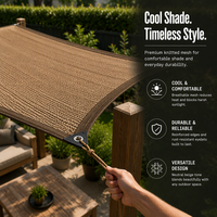 Filet d'ombrage en HDPE beige personnalisable avec fixation par cordes à travers des œillets métalliques pour la couverture d'ombrage du jardin