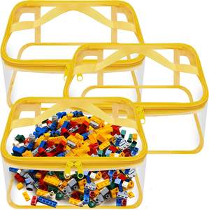 6pcs Large Organizer Pvc <strong>Storage</strong> <strong>Bag</strong> With Zipper Toy <strong>Storage</strong> <strong>Bags</strong> - Product Image 4