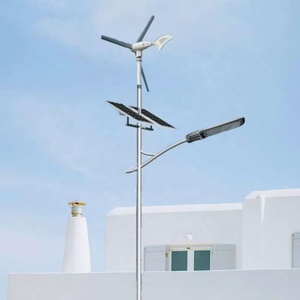 Lampadaire solaire hybride extérieur étanche à haute luminosité et à économie d'énergie avec batterie et garantie de 5 ans - Product Image 1