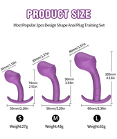 Ensemble de trois tailles de plugs anaux souples pour adultes, masseur corporel, produit à marque privée