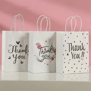Customized Logo Gift Shopping Thank You Certified Brown Consumer Kraft Paper <b>Bag</b> Recyclable with <b>String</b> - Product Image 4