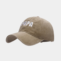 Chapeau de papa personnalisé en détresse lavé Chapeau de broderie de papa Casquette de baseball rétro Casquette à pression Fête des mères Fête des pères