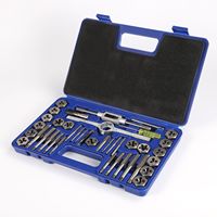 Kit de 40 pièces essentiel pour la réparation, comprenant un jeu de tarauds et filières métriques en acier, un outil de filetage standard et une clé à filetage, outils à main