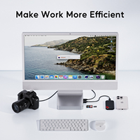 PULWTOP HUB USB C para iMac de 24 Pulgadas 2021/2023/2024, HUB iMac con USB C/A 10Gbps, SD/TF, Compatible con Expansión de SSD M.2 (NO Incluido)