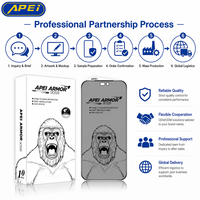 Protection d'écran de confidentialité APEI ARMOR PLUS 28 degrés pour iPhone 15/16/17/18 Pro Max Air, film en verre trempé anti-statique dureté 9H