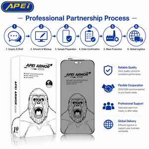Protector de Pantalla de Privacidad APEI ARMOR PLUS de 28 Grados para iPhone 15/16/17/18 Pro Max Air, Antiestático, Dureza 9H, Película de Vidrio Templado - Product Image 6