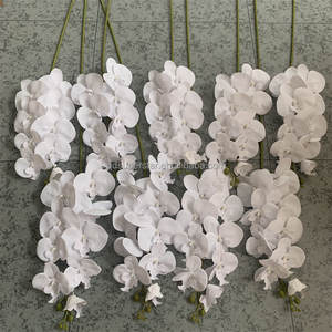 E-214 Vente Chaude Artificielle Orchidée 9 Têtes Vive Papillon Orchidée Tiges Table <span class=keywords><strong>De</strong></span> Mariage Fleurs Blanches Phalaenopsis - Product Image 1