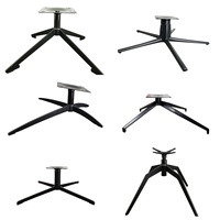 Base de canapé robuste 4 étoiles, base de chaise pivotante en fer noir semi-brillant pour fauteuils de salon