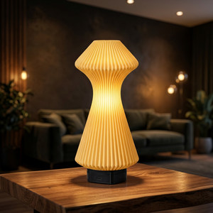 Modern Yellow Mushroom LED Touch Control Cordless <b>Small</b> Plastic USB Rechargeable Portable <b>Bedside</b> Table <b>Lamp</b> - Product Image 3