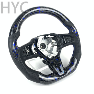 Pour <span class=keywords><strong>Infiniti</strong></span> Q50 QX50 Q35 Q60 G35S Q55 QX60 2014 2015 2016 2017 2018 Volant chauffant en fibre de carbone forgé bleu - Product Image 4