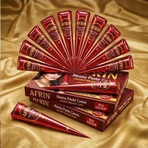 Afrin Instant Mehendi Cone Box <b>Red</b> Colour Guarantee Fast Stain Natural <b>Henna</b> Paste Cones Pack For Wedding Body Art Design - Product Image 5