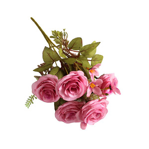 Bouquet de fleurs artificielles en soie, cerisier et rose, pour décoration de salon, mariage, extérieur, table à manger, vente en gros - Product Image 1
