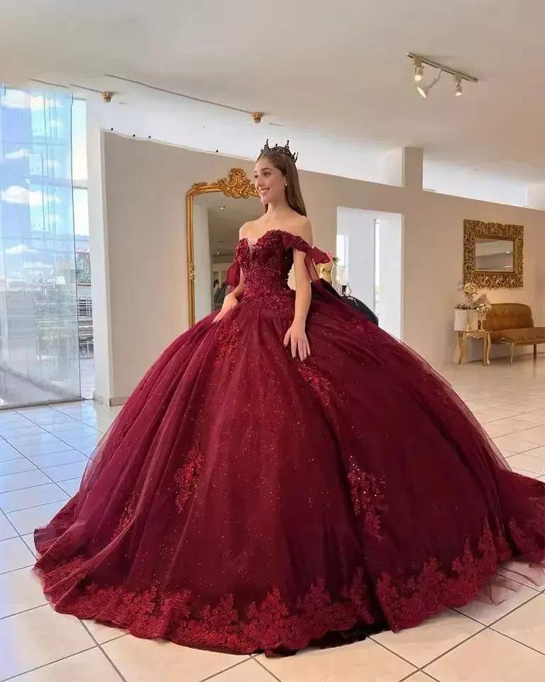 Red Quinceanera Mexican Dresses For 15 Anos Customized Princess