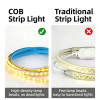 Bande lumineuse COB 8 mm 3000 K DC24V 320 LED, bande LED flexible pour éclairage extérieur paysager flexible
