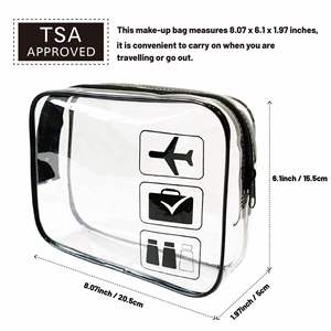 Custom TSA Approved Polyester Clear for <b>Case</b> with Zipper Quart Size Airline Carry-On Compliant for Travel and Gifts - Product Image 2