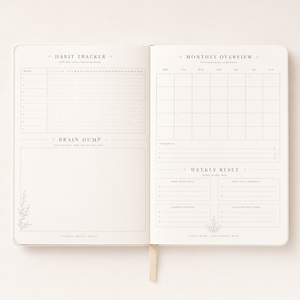 LABON Diario delle Affermazioni per la Chiarezza Mentale in Pelle Vegana Bianca Lucida, Tracker delle Abitudini Quotidiane, Planner Mensile, Quaderno con Logo Personalizzato - Product Image 3