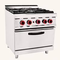 Cuisinière à gaz professionnelle pour restaurant, 4 brûleurs, four, machine de cuisson en acier inoxydable pour cuisine d'hôtel, boulangerie, équipement de restauration