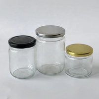 Panci kaca madu Mini, 25ml 30ml 50ml 1.5oz, toples kaca madu segi enam dengan topi putar logam
