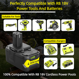 Paquete de baterías de litio Victpower 18V-6.0Ah para herramientas eléctricas RYO-BI con indicador de nivel de carga; Cargador de alto rendimiento original. - Product Image 4