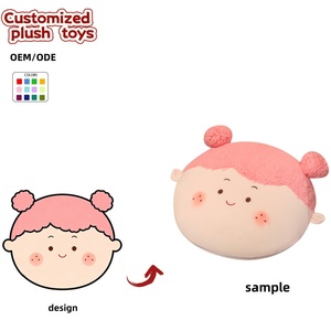 <span class=keywords><strong>Cuscino</strong></span> Peluche a Forma di Testa di Ragazza Rosa OEM/ODM - Colori e Motivi Personalizzabili, <span class=keywords><strong>Cuscino</strong></span> Imbottito Personalizzato con Doppi Chignon per Regali - Product Image 1