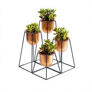 Support de plante en fer forgé avec quatre tailles différentes, qualité exclusive, couleur noire, support pour pot de plantes - Product Image 1
