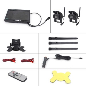 Qizhou 7 inch màn hình sao lưu máy ảnh CCTV xe đảo ngược ghi âm điều khiển từ xa 1080p xe buýt xe tải hệ thống Camera Kit - Product Image 5