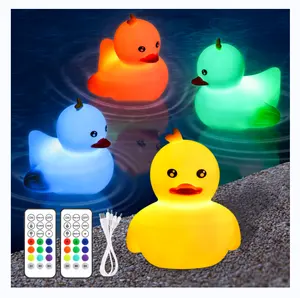 Lampu malam LED berubah warna bebek, lampu untuk bak mandi kolam renang, hadiah Ideal untuk anak-anak