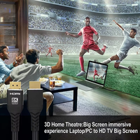 Câble vidéo HDMI 2.1 mâle-mâle haute vitesse personnalisé 4K/8K UHD 60Hz/120Hz pour moniteur, projecteur, home cinéma (options 3m/5m)