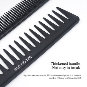 Salon de coiffure professionnel <span class=keywords><strong>peigne</strong></span> de coiffure noir peignes à cheveux en ABS résistant à la chaleur <span class=keywords><strong>peigne</strong></span> de coiffure à dents fines et larges - Product Image 5