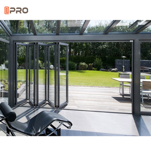 Nuovo Modello di Porte Bifold in Alluminio con Pannelli a <span class=keywords><strong>Finestra</strong></span>, Porte Bifold in Alluminio e Vetro per Patio Esterno a Guangzhou, Porte Bifold Doppie - Product Image 5