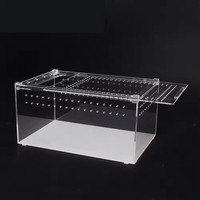Boîte d'alimentation pour terrarium en acrylique transparent magnétique sur mesure avec logo
