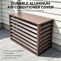Cache-climatiseur en aluminium découpé au laser 3D, étanche, à persiennes, design personnalisé, simple, en métal, pour climatiseur et pompe à chaleur