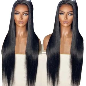 Meilleurs vendeurs, perruque malaisienne frontale en dentelle préplumée en cheveux humains lisses, perruques HD avant en dentelle sans colle pour femmes noires - Product Image 1