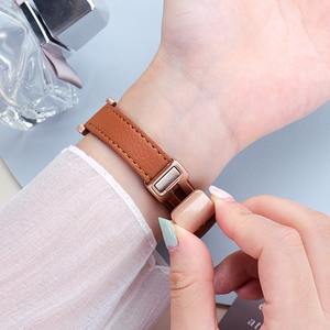 Forwelleny Litchi Motif Métal Dames Boucle Magnétique <span class=keywords><strong>Bracelet</strong></span> En <span class=keywords><strong>Cuir</strong></span> pour <span class=keywords><strong>Apple</strong></span> <span class=keywords><strong>Watch</strong></span> Série 11 1-10 SE <span class=keywords><strong>Bracelet</strong></span> Ultra Mince - Product Image 3