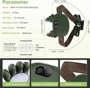 Massaggiatore Shiatsu per Fianchi Master <span class=keywords><strong>Hand</strong></span> 2025, Nuovo Modello con Vibrazione Profonda, Impastamento, Terapia a Infrarossi, Calore, Portatile, Connettore Type-C - Product Image 6