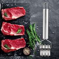 Attendrisseur à viande écologique en acier inoxydable avec poignée, rouleau, marteau à rouler et aiguille à viande pour pizza, outil de cuisine