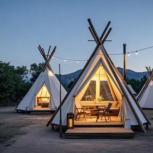 Carpa de Glamping de Lujo PAMIR para 1-4 Personas, Impermeable, Ligera, Carpa Familiar para Acampar, Refugio Estilo Yurta para Jardín, 4 Estaciones - Product Image 1