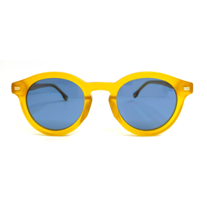 Yellow Acetate Round Sunglasses Polarized TAC Lenses UV400 Unisex Full Rim <b>Eyewear</b> for Outdoor Wear - Product Image 1