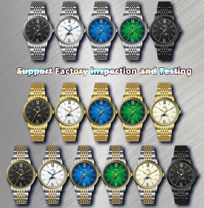 Reloj de Cuarzo para Hombre, Modelo 1346, de Acero Inoxidable, con Fase Lunar, Cristal de Zafiro, Esfera Analógica, Elegante y Lujoso - Product Image 2