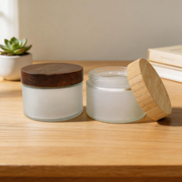 Pots en verre blanc de 1 oz et 3 oz et flacons de shampoing et de lotion en plastique avec couvercles à pompe en bambou – Idéal pour la maison, le spa et les voyages